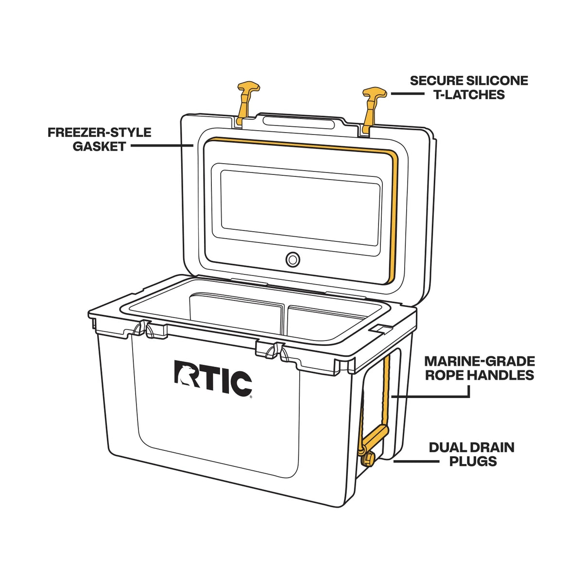 52 QT Ultra-Light Hard-Sided Ice Chest Cooler A7647