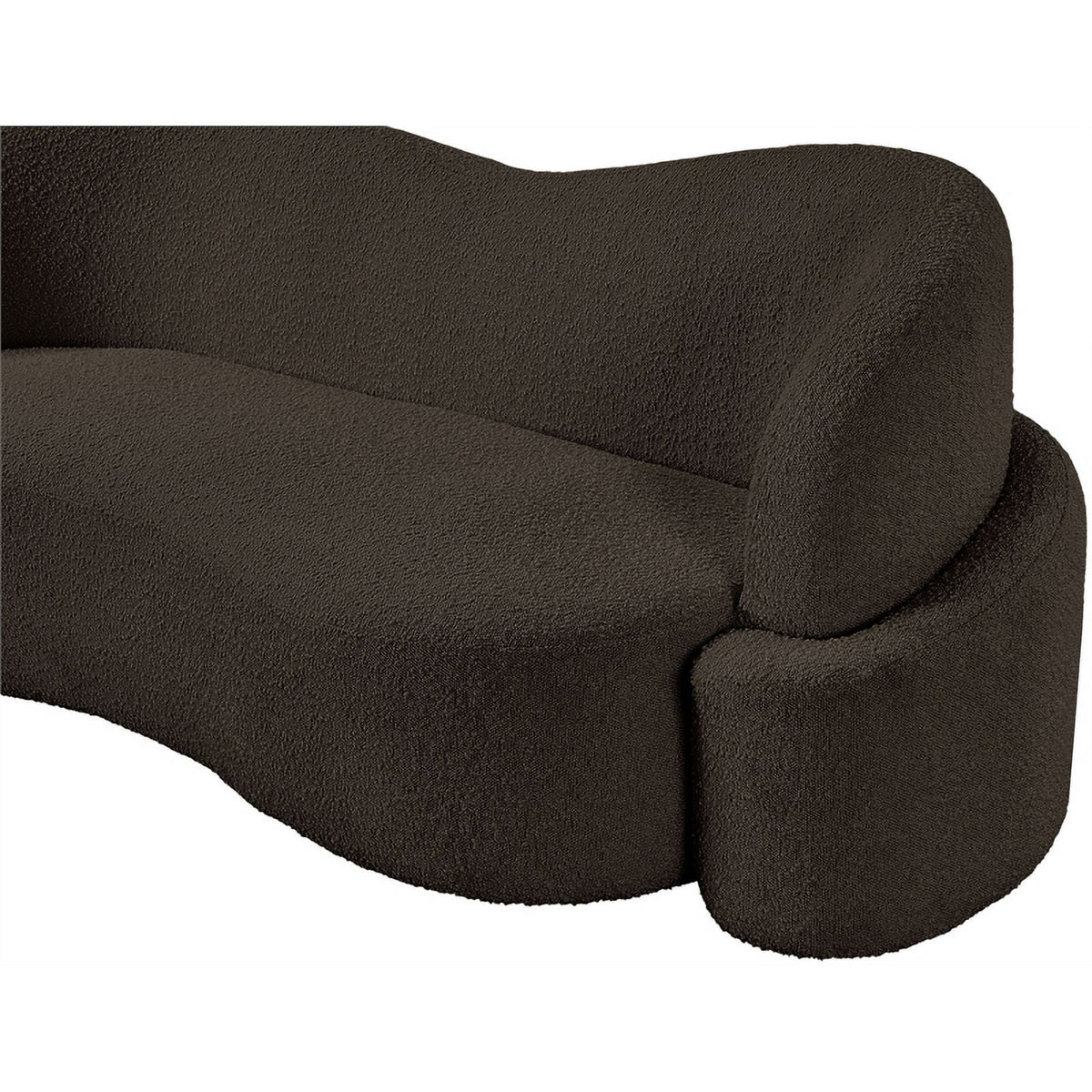 Brown Boucle Fabric Loveseat D669