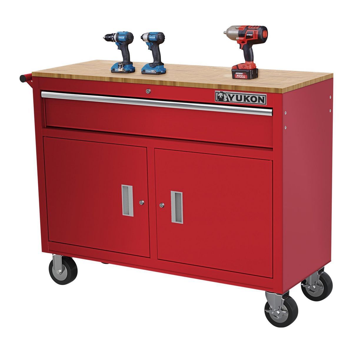 46 in. Mobile Workbench with Solid Wood Top T332