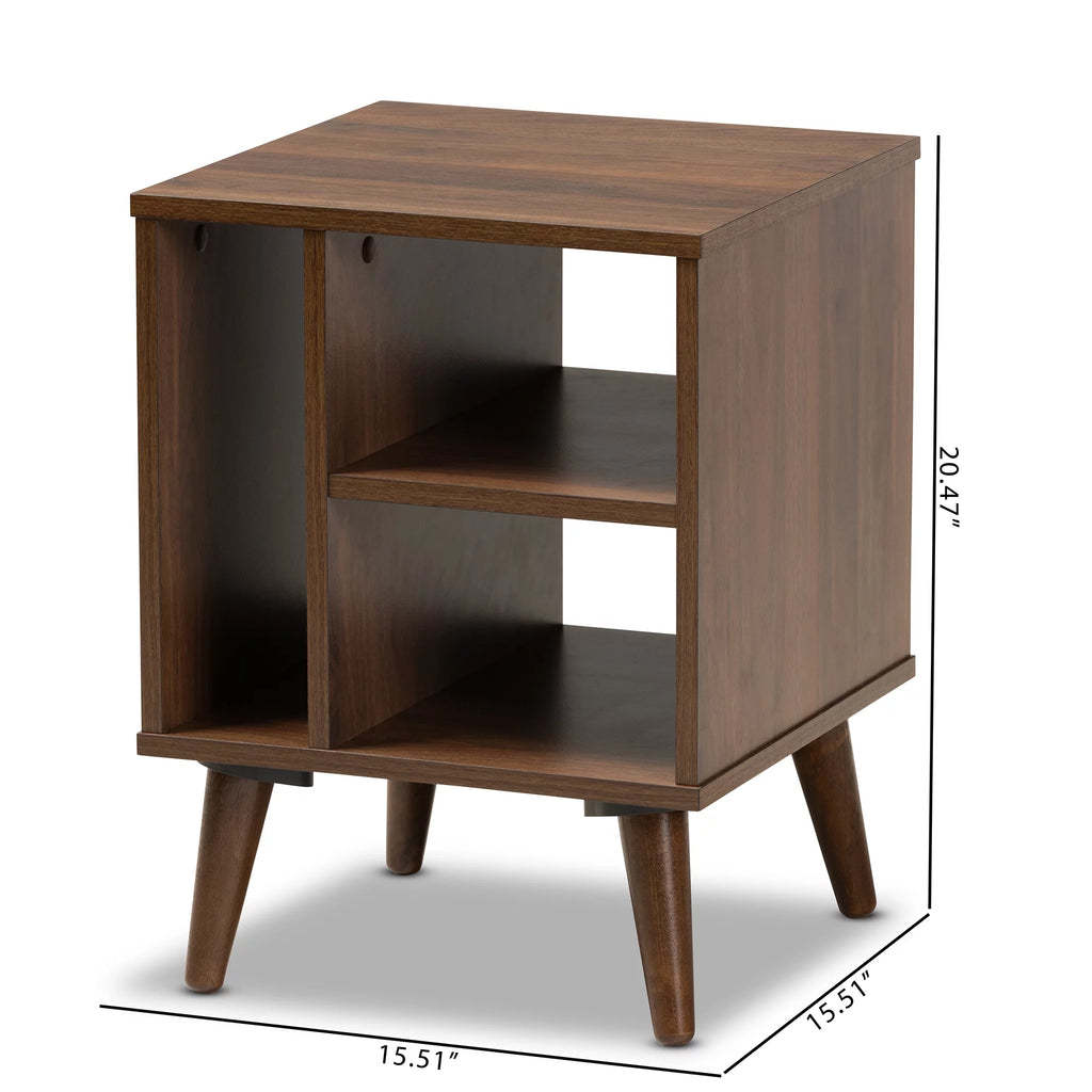 Walnut Finished Wood End Table C1540
