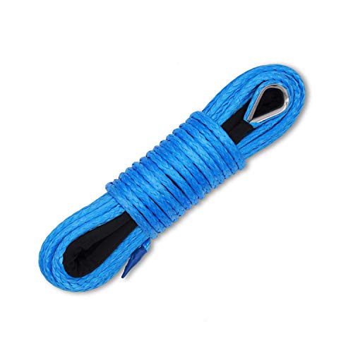 1/4 Inch x 50 Feet Synthetic Winch Line Cable Rope with Sleeve S151