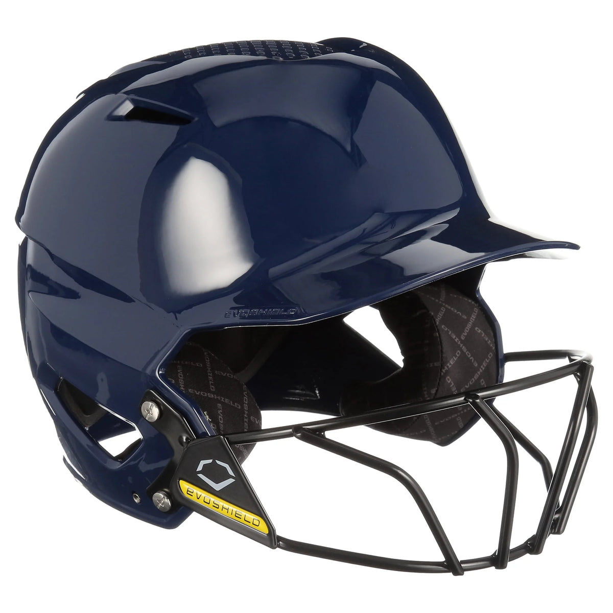 Youth Navy Gloss Finish Batting Helmet with Facemask V3458