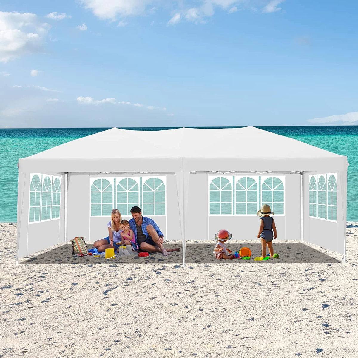 10' x 20' White Pop up Canopy Tent W6162