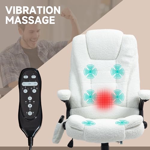 White Velvet High Back Reclining Office Chair with Remote X485327