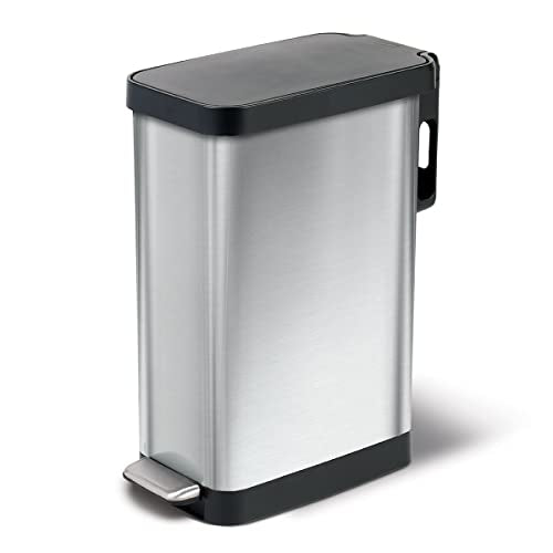 45 Liter Stainless Steel Slim Trash Can with Soft Close Lid R49077