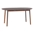 Oval Solid Wood Dining Table with Removable Leaf in Walnut E6119
