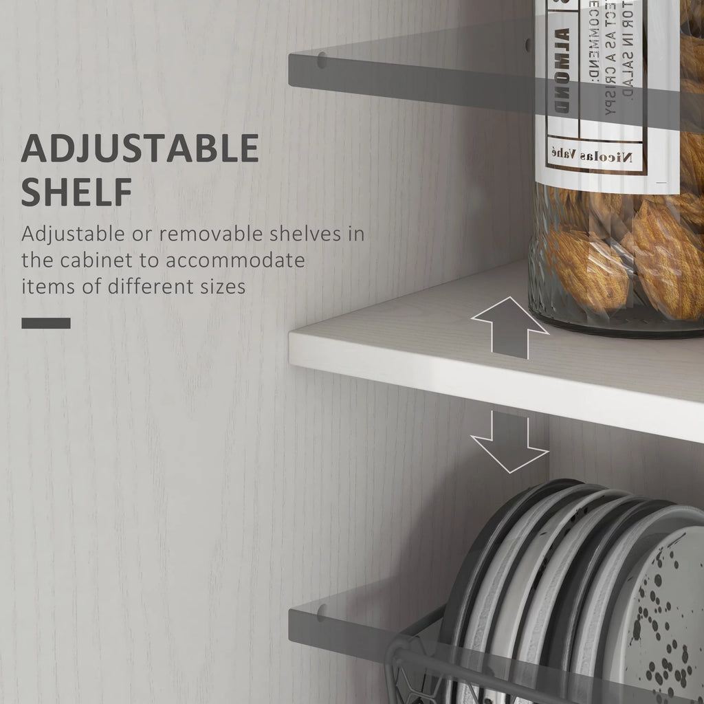 White 14-Tier Kitchen Pantry Storage Cabinet R6146