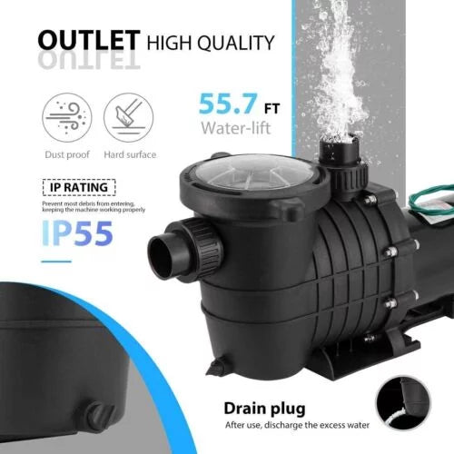 2.0HP Swimming Pool Pump with Strainer Filter A6301