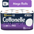 Cottonelle Ultra Comfort Toilet Paper, 12 Mega Rolls, 268 Sheets per Roll (3,216 Total) U287589