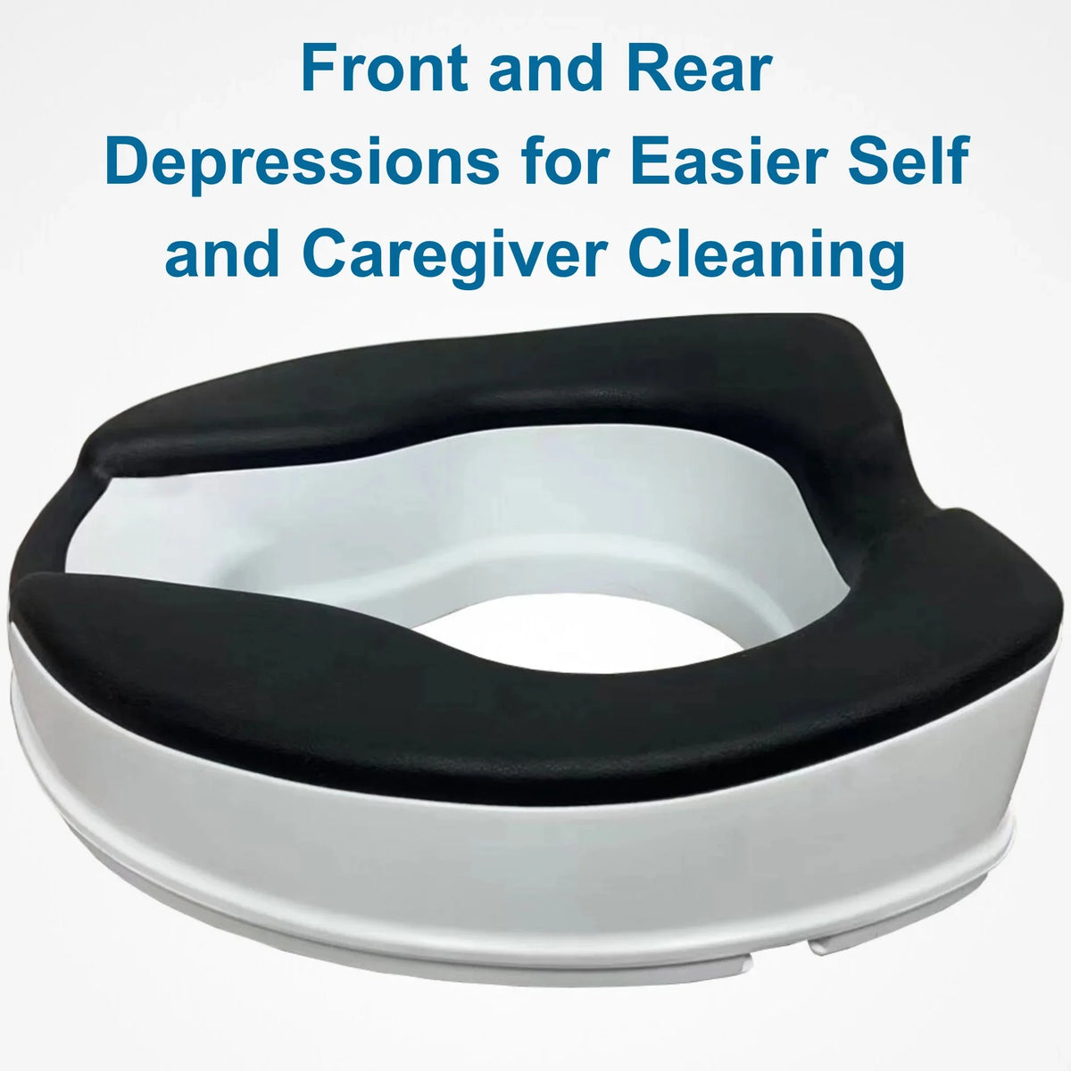 4-inch Raised Toilet Seat, Black Padded, Adjustable White W39253