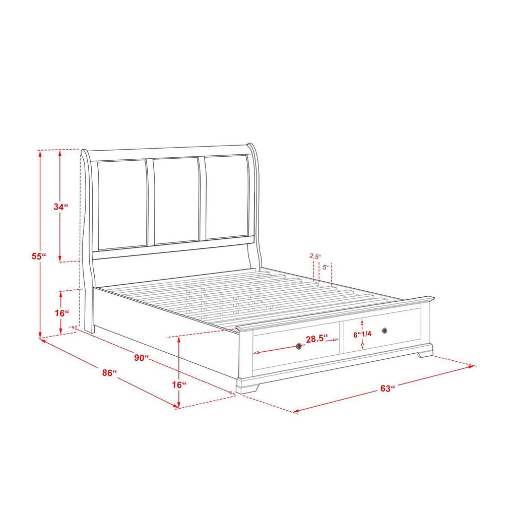 Queen Bed Wooden Bedroom Set C1053