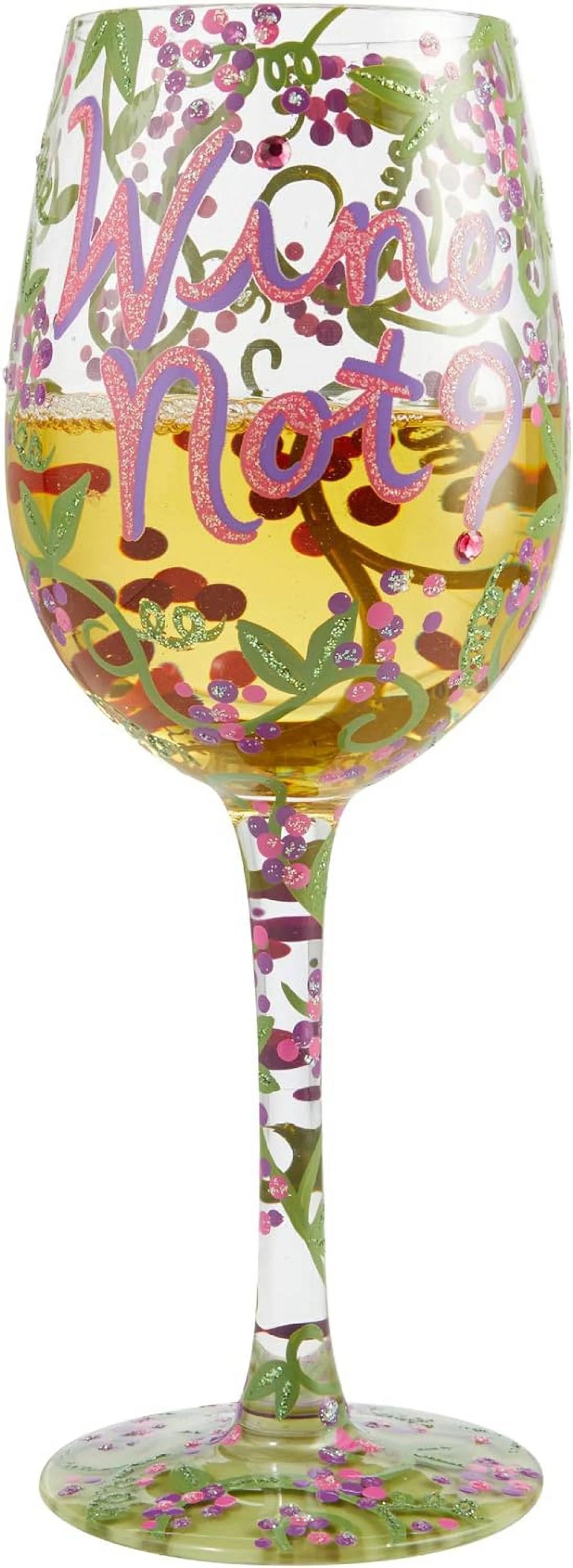 Hand-Painted Artisan Wine Glass, 1 Count, Multicolor P1841