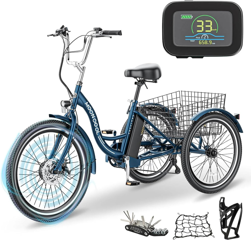 24 26 3 Wheel Electric Tricycle 350W 36V 7 Speeds with Large Basket Y840083