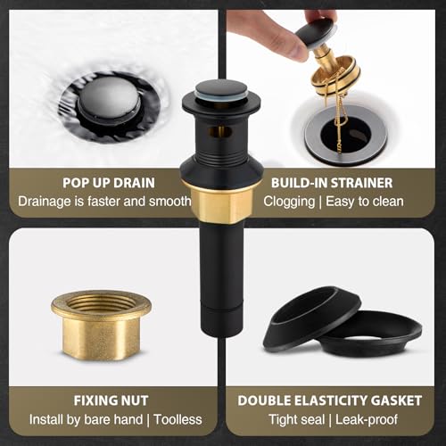 Black and Gold Single-Handle Bathroom Sink Faucet I45847