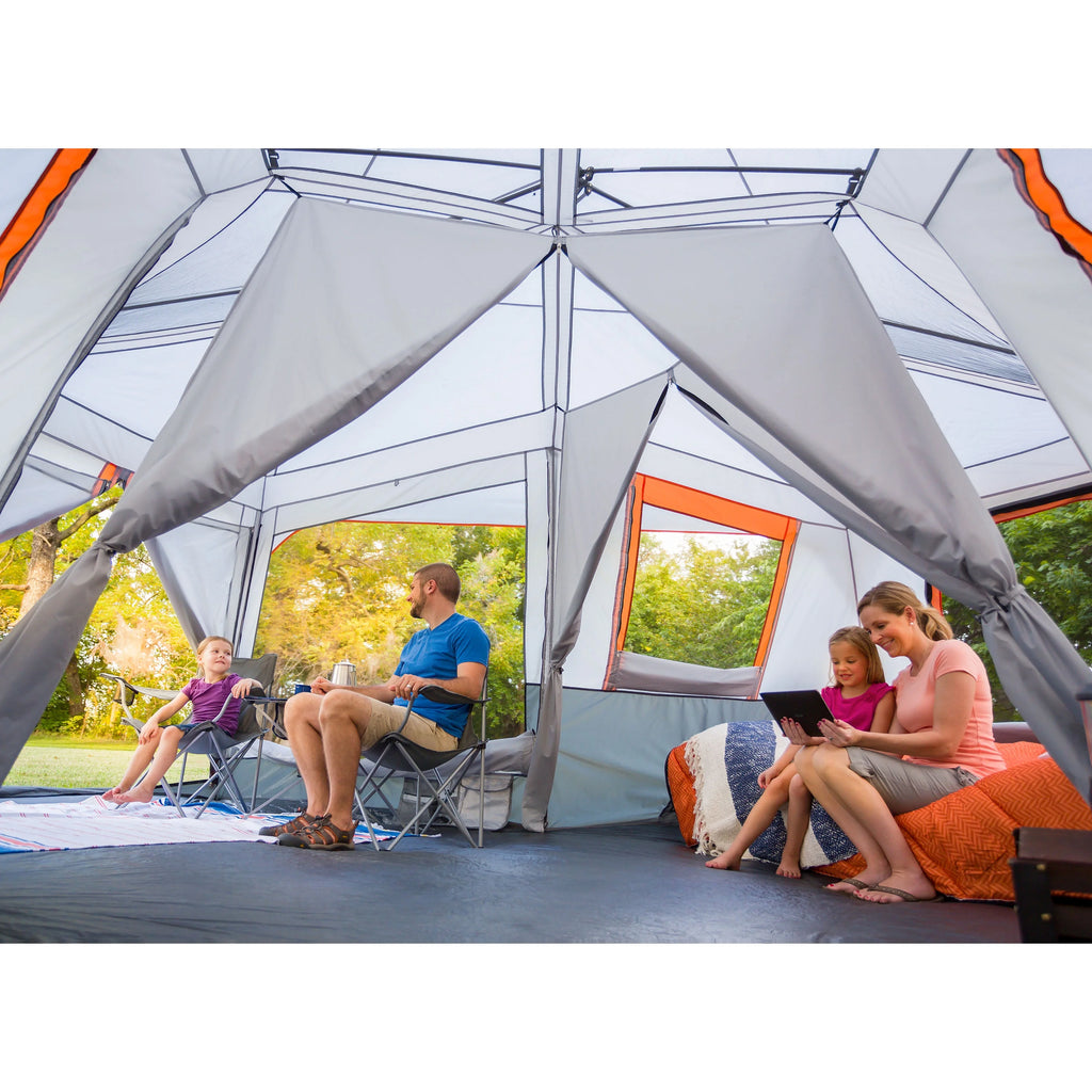 20' x 18' 12-Person 3-Room Instant Cabin Tent with Screen Room E532310