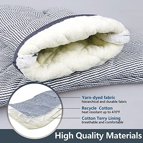 1 Pair 100% Cotton Heat Resistant Oven Mitts F560