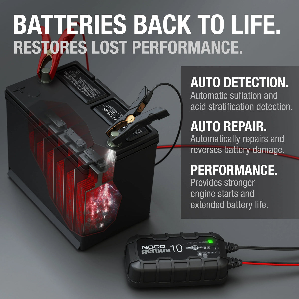 6V/12V 10A Smart Battery Charger and Maintainer N556499