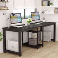 78 Extra Large Two Person Computer Desk with Shelf B180602