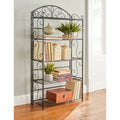 5-Tier Black Metal Folding Bookcase E275004