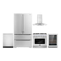 36 Gas Range, Wall Mount Range Hood, Dishwasher, Refrigerator with Ice Maker and Wine Cooler T789388