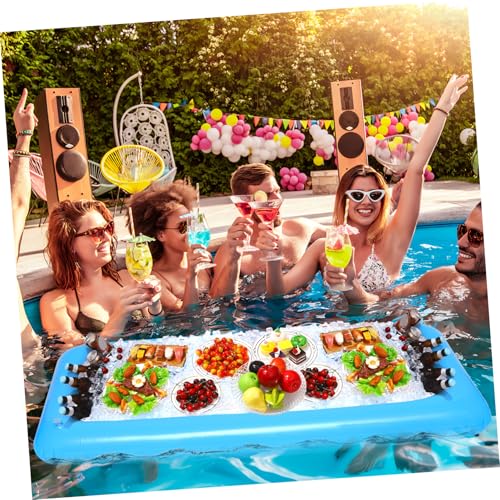 1 Set Inflatable Pool Serving Bar and Mesh Food Tent Set with Drain Plug Q5872