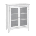 White Wooden Floor Cabinet with 2 Glass Doors W90704