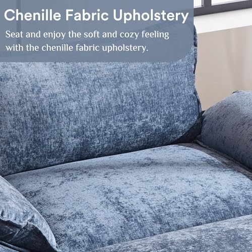 Beige Chenille 3-Seat Sectional Sofa with Ottoman I9201