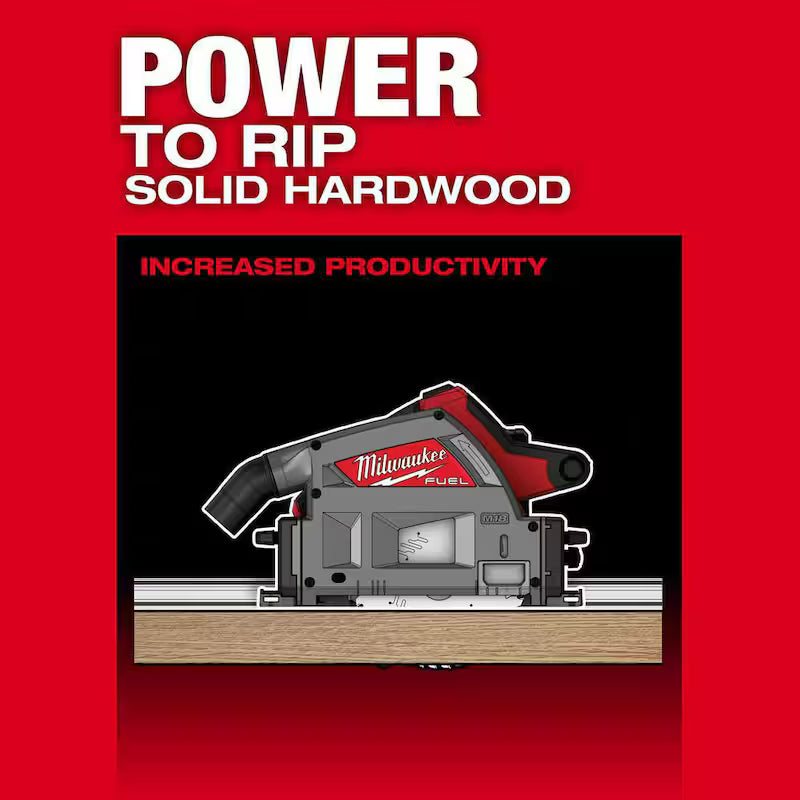 18V Cordless Brushless Plunge Cut Track Saw with Guide Rail and Track Clamps P500