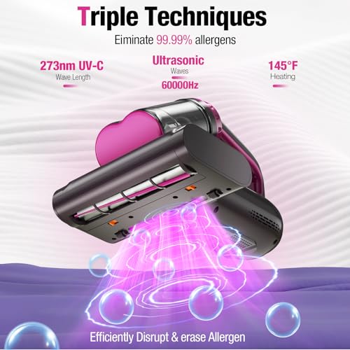 Black 17Kpa 650W Corded Mattress Vacuum Cleaner H12536
