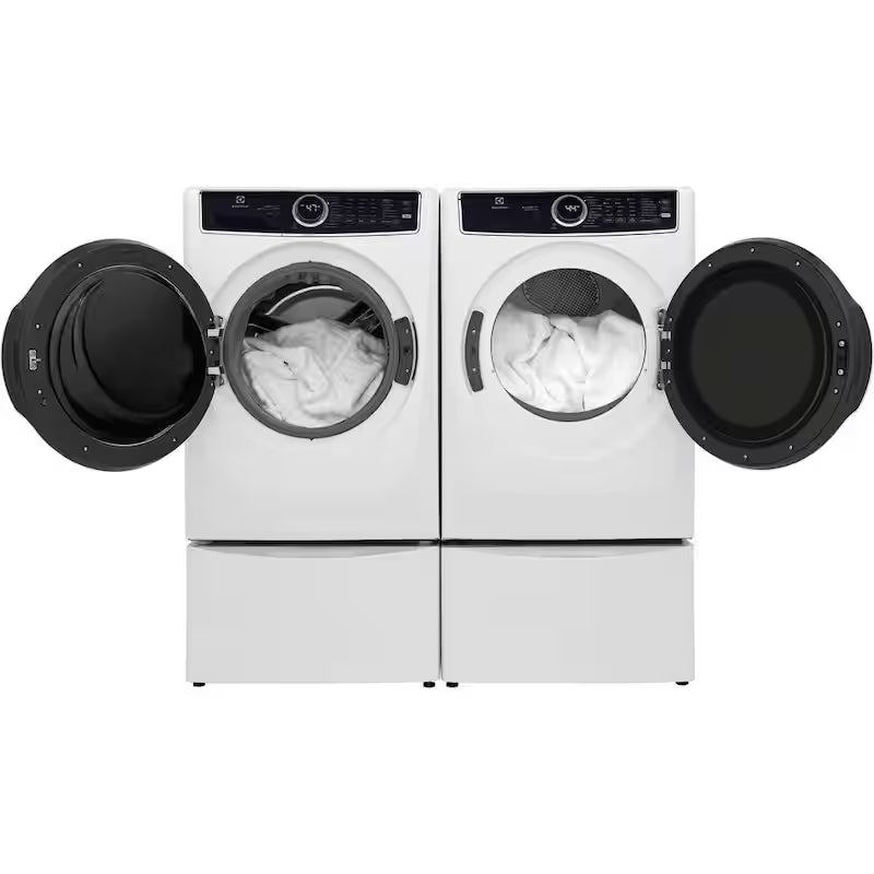White Laundry Pedestal with Storage Drawer Z39369