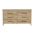 Light Oak & White Four Drawer Double Dresser R725109