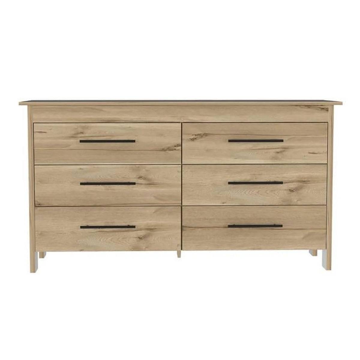Light Oak & White Four Drawer Double Dresser R725109
