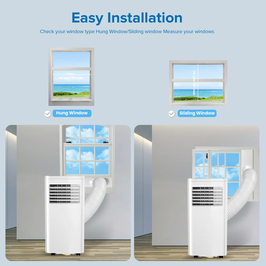 Portable Air Conditioner 5000BTU 8000 BTU ASHRAE Cools 250 Sq.Ft I1903