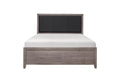 Queen Platform Bed Black Faux Leather U317594