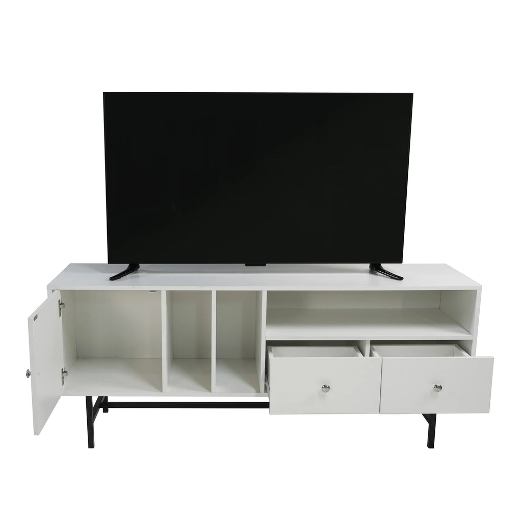 Mid-Century Modern Rectangular TV Stand with Enclosed Storage M6825