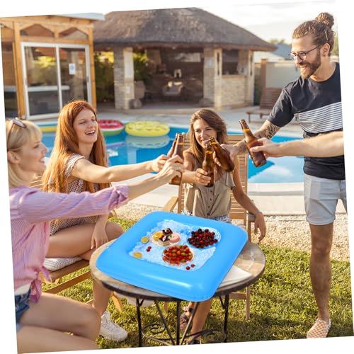 1 Set Inflatable Pool Serving Bar and Mesh Food Tent Set with Drain Plug Q5872