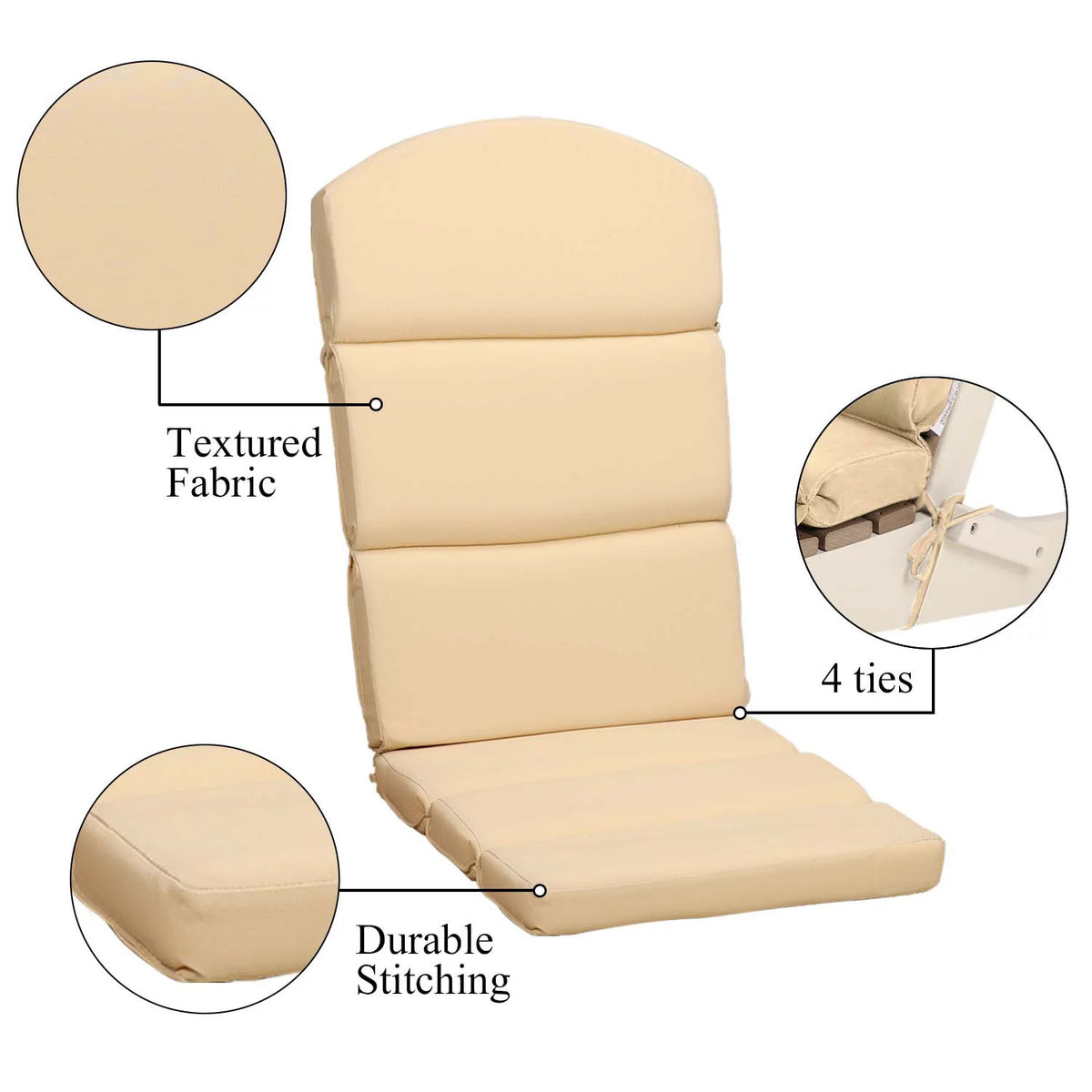 High-Back Olefin Fabric Patio Cushion Set of 2 C21914