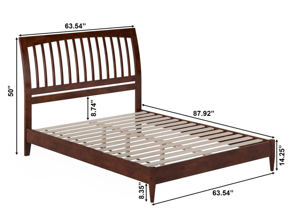 Queen Solid Wood Sleigh Platform Bed D395288