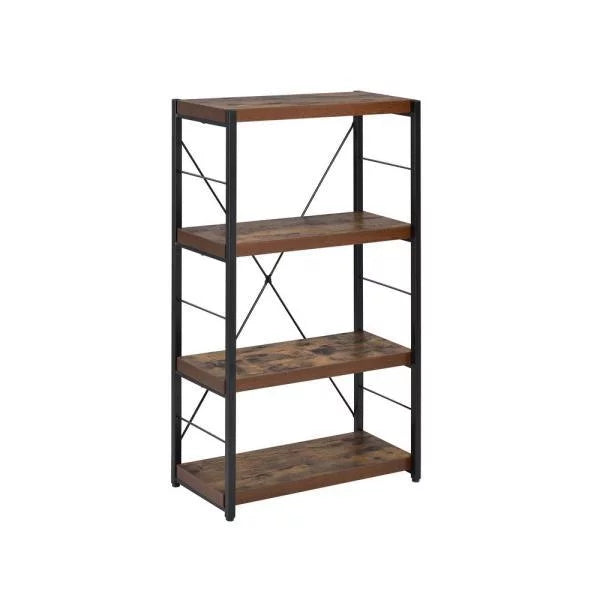 Weathered Oak & Black Bookshelf U2890
