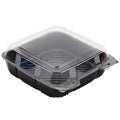 9" x 9" Black and Clear Hinged Take-Out Container C142