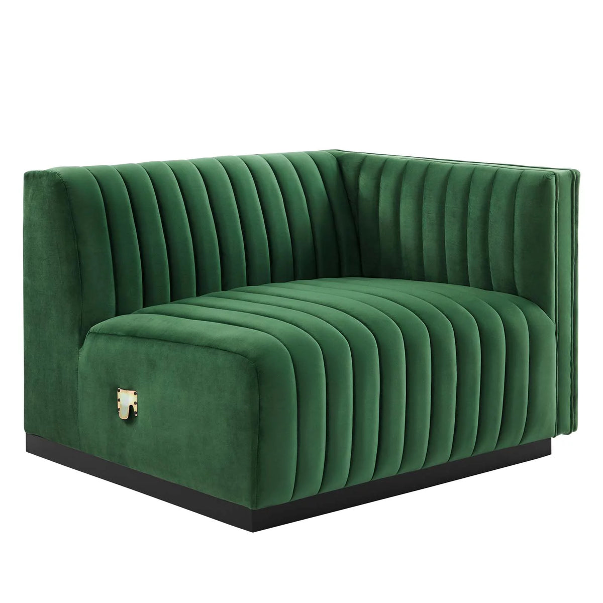 Black Emerald Velvet Right-Arm Chair A74253