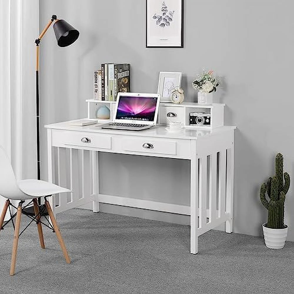 White Computer Desk with 4 Drawers A901716
