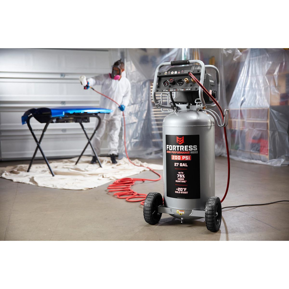 27 Gallon 200 PSI Oil-Free Vertical Air Compressor U688555