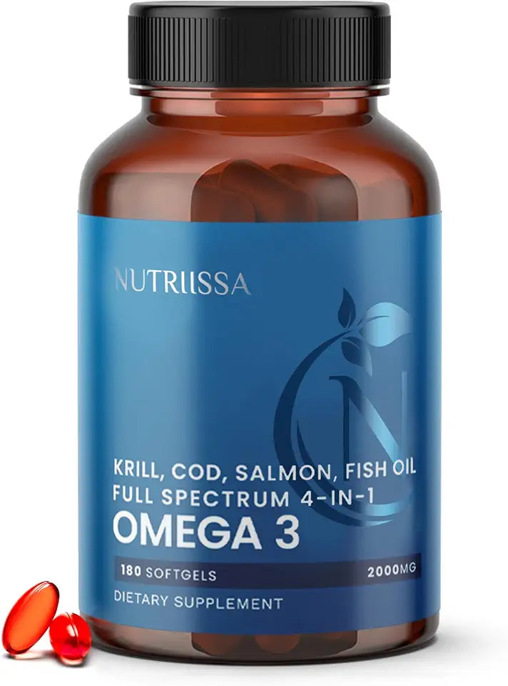 2000 mg Omega-3 Oil Blend 180 Halal Softgels P1041