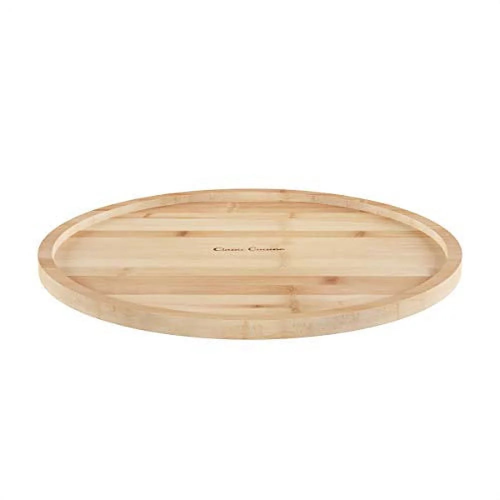 All-Natural Bamboo Round Single Tier 14 Inch Lazy Susan Turntable I92000