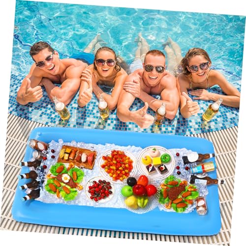 1 Set Inflatable Pool Serving Bar and Mesh Food Tent Set with Drain Plug Q5872