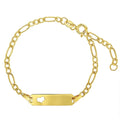 14K Yellow Gold Adjustable Engravable Heart Tag Bracelet E55049