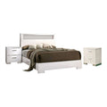 White Wood 3-Piece King Bedroom Set with 2 Nightstands R8829