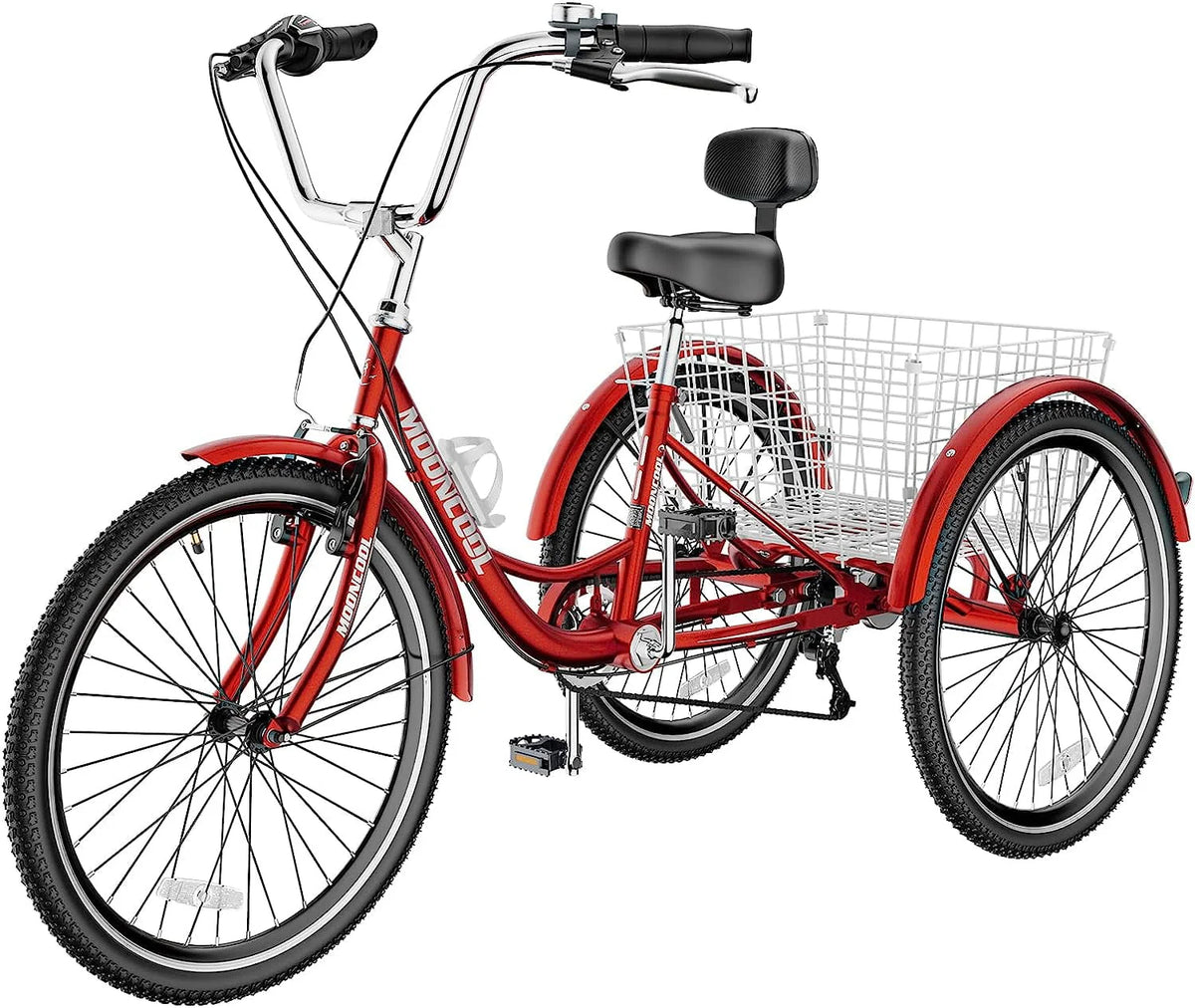 24 inch 7 Speed Adult Tricycle with Shopping Basket U194801