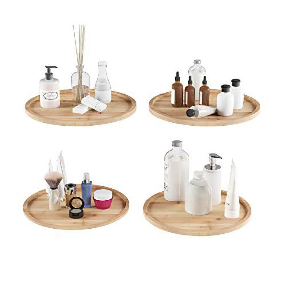 All-Natural Bamboo Round Single Tier 14 Inch Lazy Susan Turntable I92000